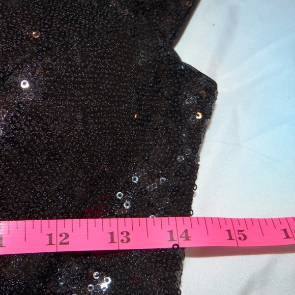 NWT-Love & Lemonade Sequin Floral Mermaid Gown Black Sweetheart Off Shoulder - Picture 5 of 6